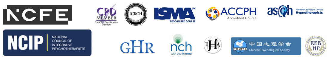 Hypnotherapy certification and accreditation logos