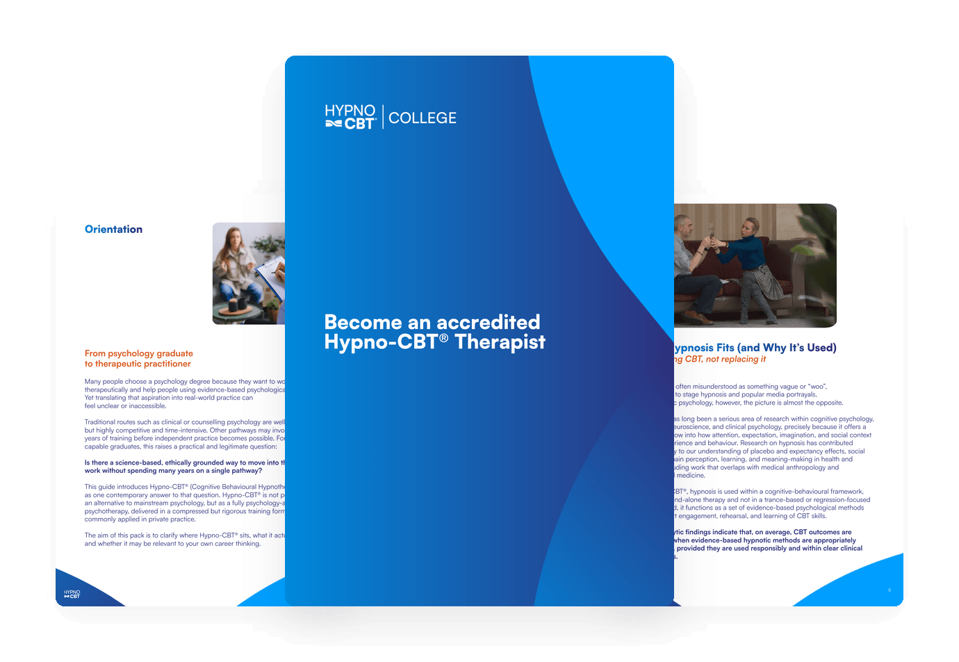 Preview of the Hypno-CBT® career pack: cover and two inside pages